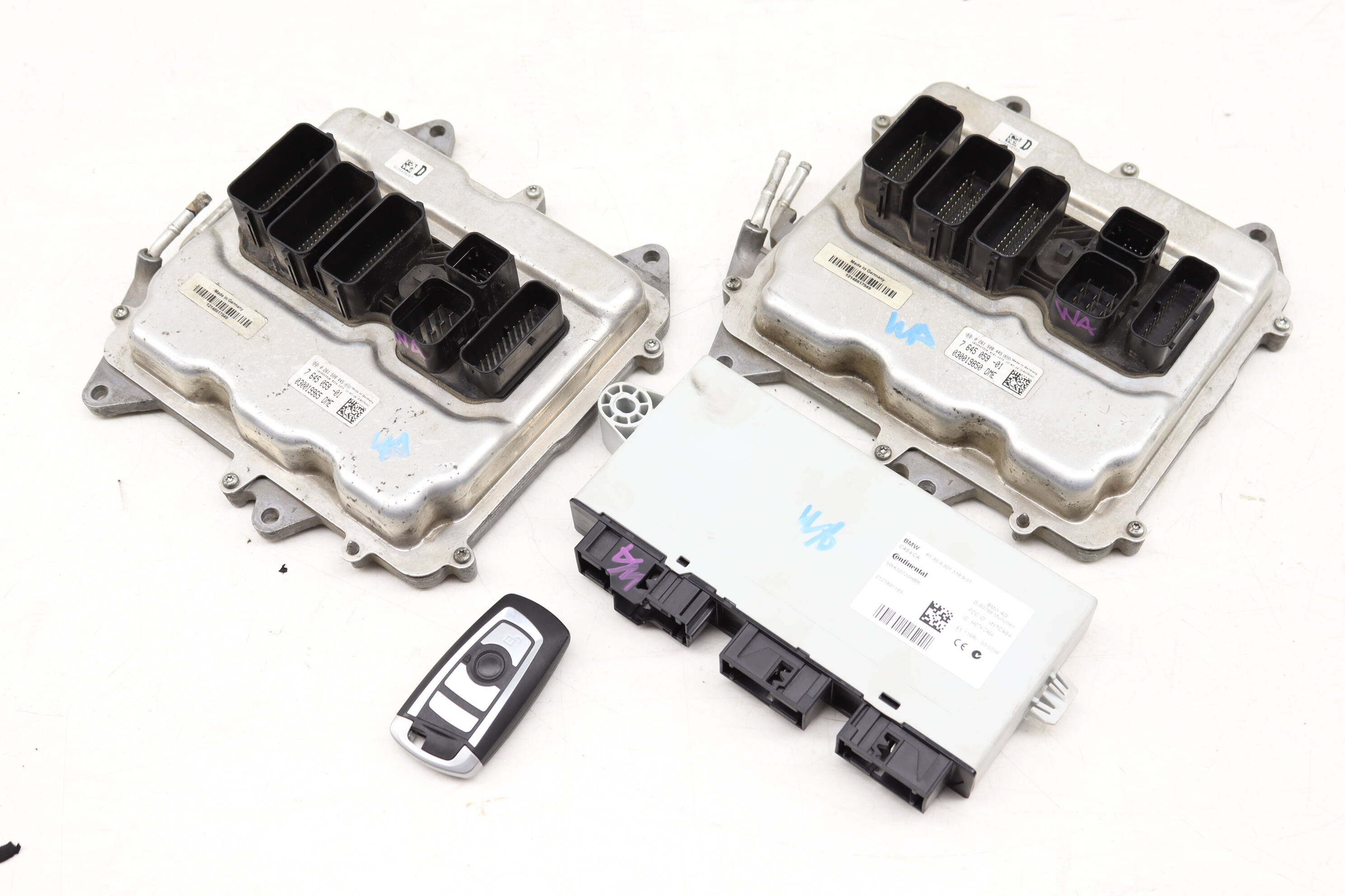 BMW Ecu Dme / Cas4 Theft Locking Module / Lock Cylinder W/ Key