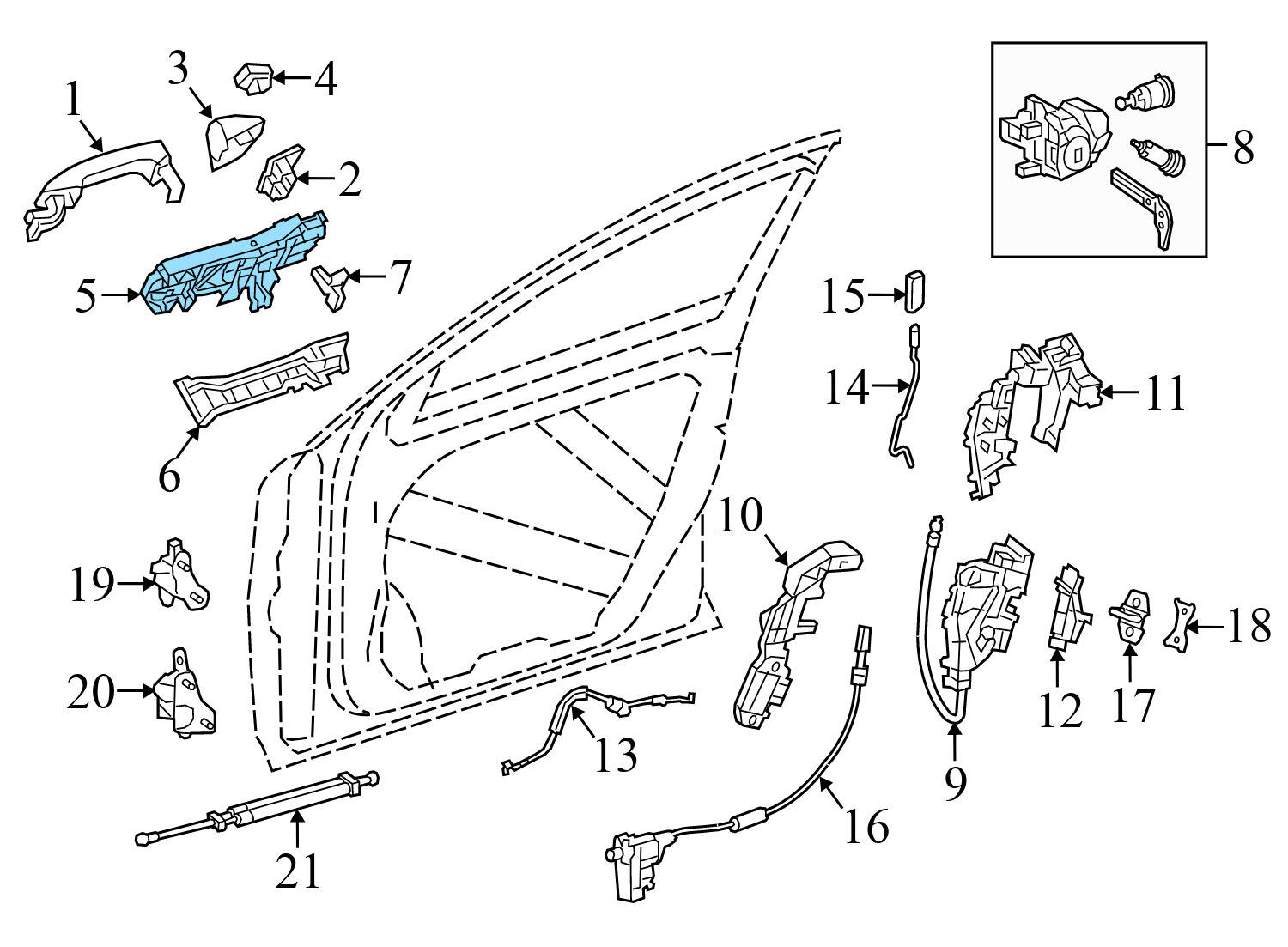 Mercedes-Benz Front Left Exterior Door Handle Bracket 0997602901