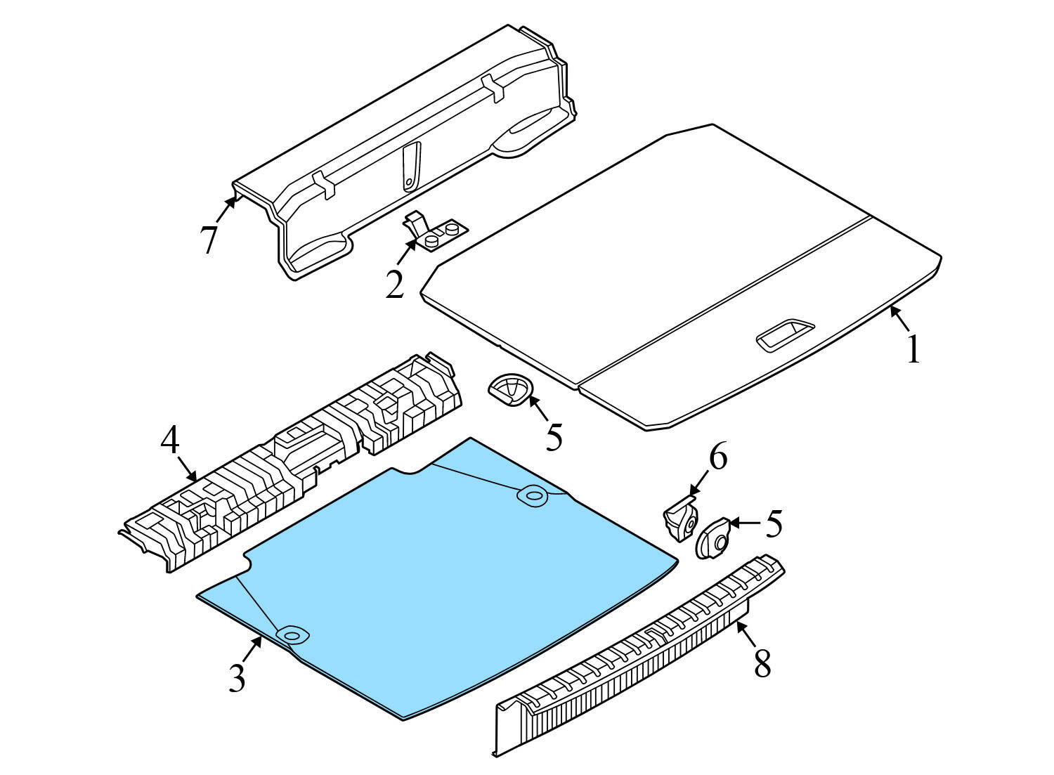 BMW Trunk Floor Trim Panel Cover / Mat 51477495258