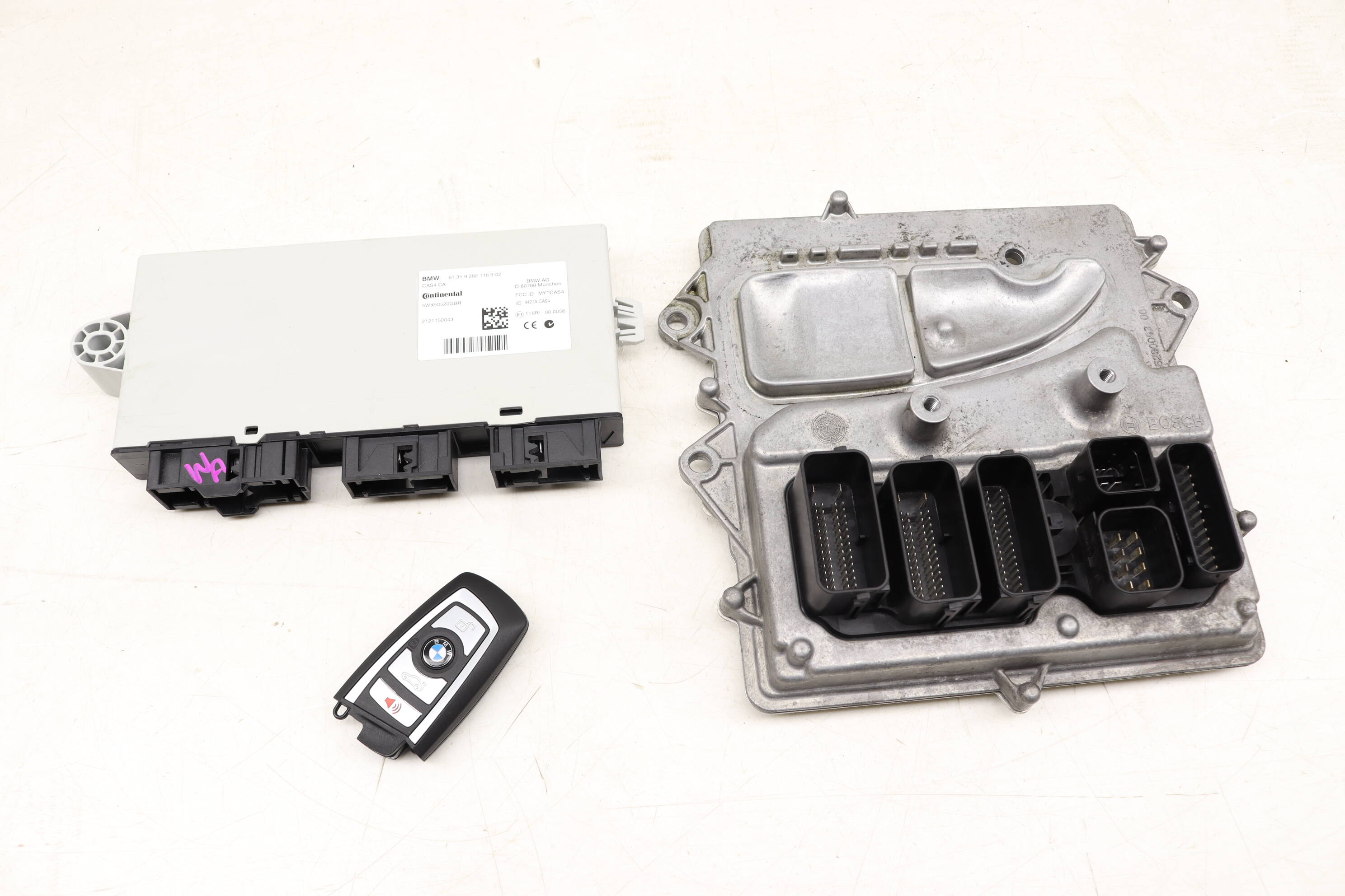 BMW Ecu Dme / Cas4 Theft Locking Module / Lock Cylinder W/ Key 