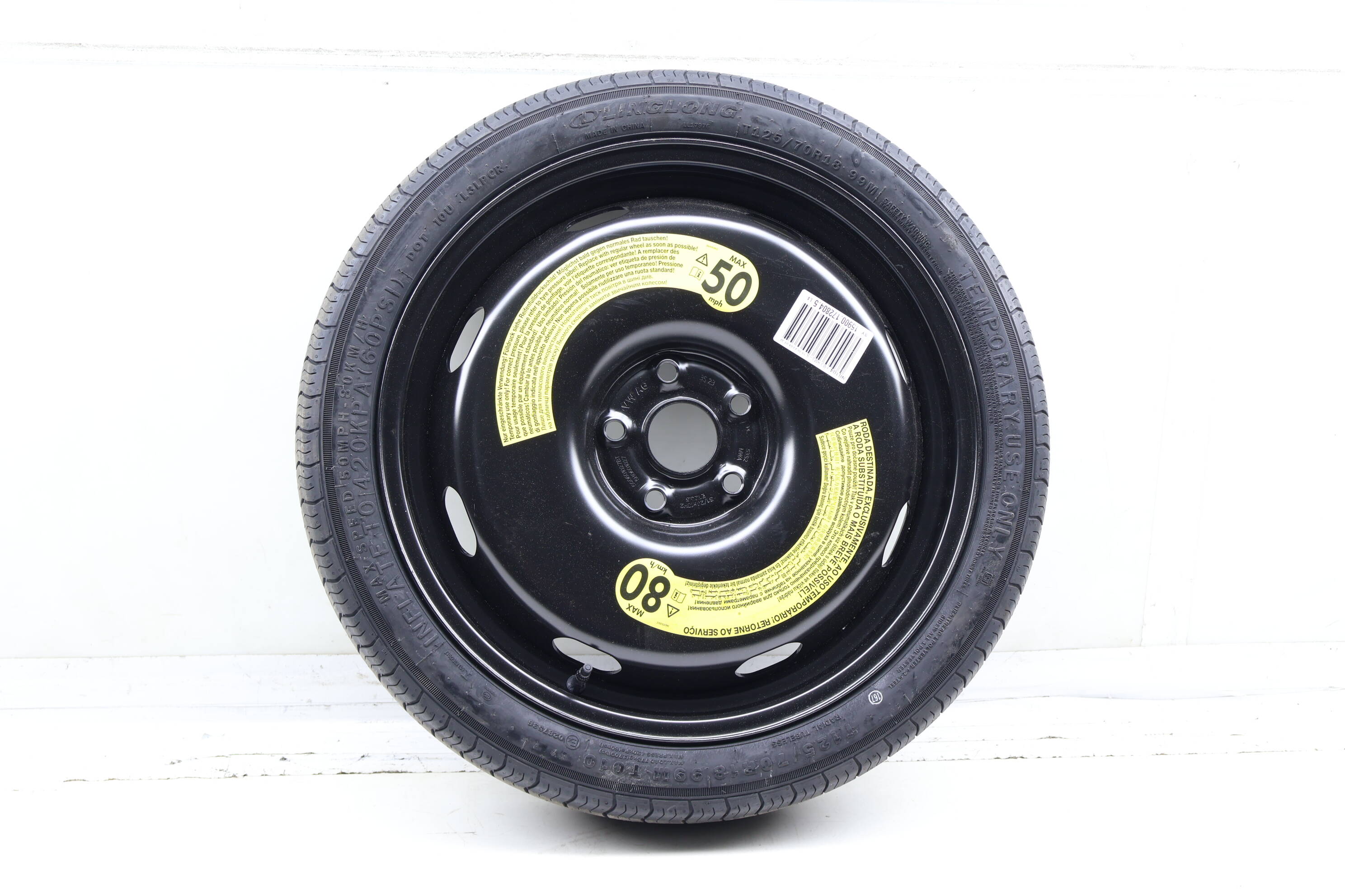 18" Inch Compact Spare Tire Donut / Wheel / Rim 5Q0601027BT